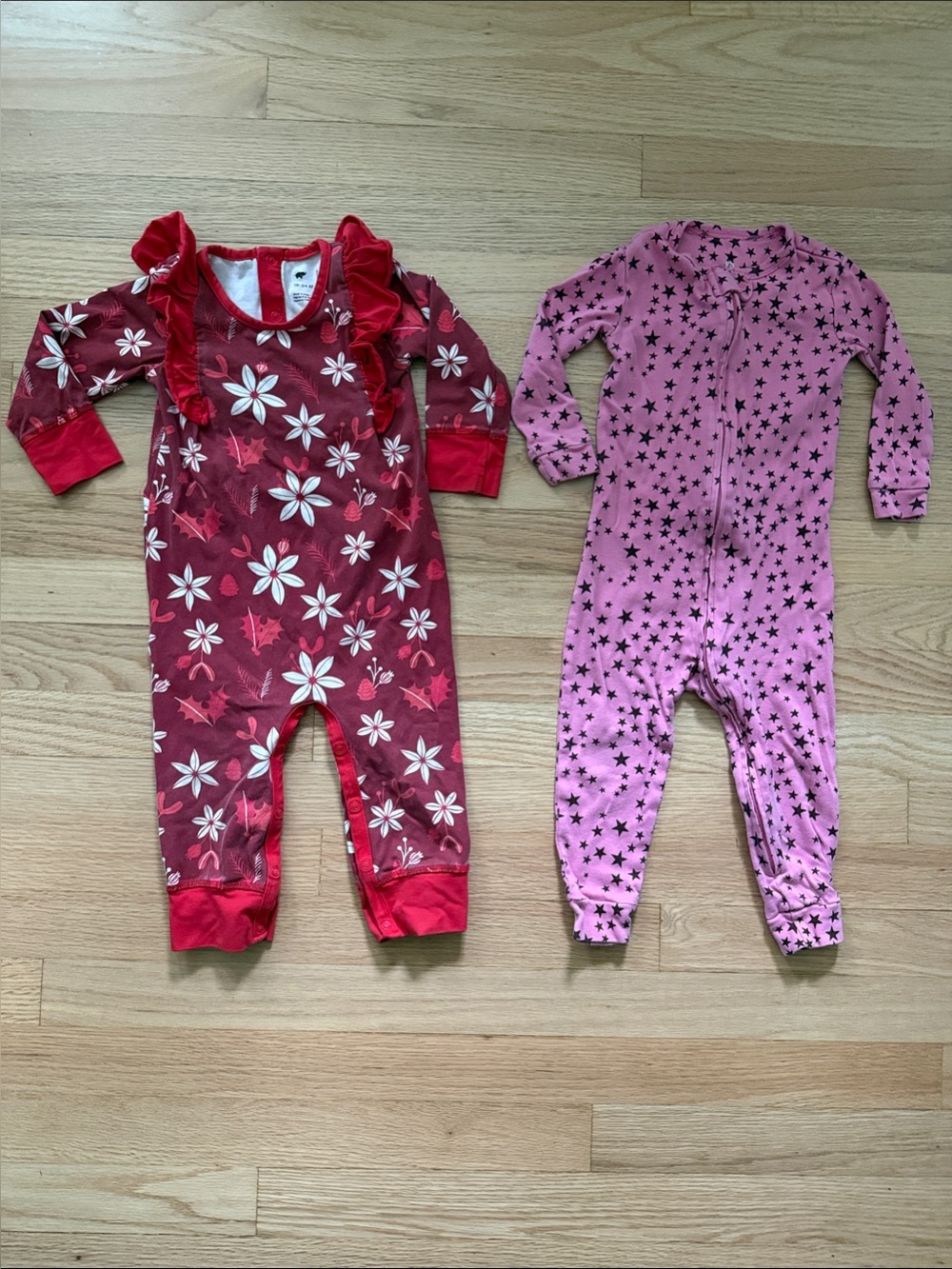 Gap and Monica & Andy footless organic cotton pajama bundle